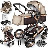 KIDUKU® 3 in 1 Kinderwagen XXL Komplettset | Kombikinderwagen Set inkl. Babywanne Buggy...