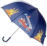 Playshoes Unisex Kinder Regenschirm Feuerwehr Design 448590, 11 - Marine,...