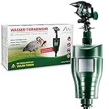 GARDIGO® Wasserstrahl Tiervertreiber I Vogelabwehr, Reiherschreck, Katzenschreck für...