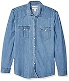 Amazon Essentials Herren Langärmeliges Jeanshemd, Schmale Passform, Hellblau, XL