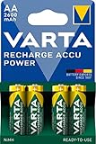 VARTA Batterien AA, wiederaufladbar, Recharge Accu Power, Akku, 2600 mAh Ni-MH, ohne...