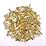 TNSLAND 200pcs Mini Brads Rund Gold Musterklammern Metall Rundkopfklammern 8MM...