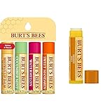 Burt's Bees 100% natürlicher, feuchtigkeitsspendender Lippenbalsam im 4er-Pack & 100...