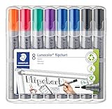 STAEDTLER Flipchart Marker Lumocolor, Rundspitze ca. 2 mm Linienbreite, lange...