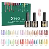 Tormay UV Nagellack Set, 23 Stück Farbgel für Gelnägel Soak Off Gel mit Base...