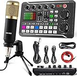 ALLWIN Podcast Mikrofon Set, USB Nieren Kondensator Mikrofon, Audio Mixer Set mit...