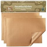 Dauerbackfolie 40x29cm: 3xPremium Backpapier Wiederverwendbar für Backofen und...