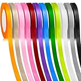 Semoss Polyester Satinband,12 Farben 6mm x 22m Geschenkband Set Seidenbänder...