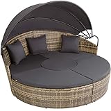 TecTake 800718 Poly Rattan Sonneninsel mit faltbarem Sonnendach, frei zu gruppierende...