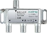 Axing BVE 3-01P 3-fach Verteiler Kabelfernsehen CATV Multimedia DVB-T2 Klasse A+, 10dB,...