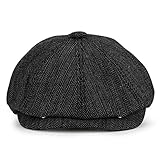 KeepSa Newsboy Stil Tellermütze Schirmmütze Herren Damen - 8 Panel Peaky Fischgräten...