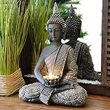 Buddha Statue mit Teelichthalter 31cm