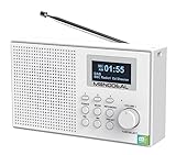 DAB Radio mit Bluetooth, MONODEAL DAB Plus Radio Klein, Rechargeable Dab+ Radio mit...