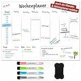 MrMag® Magnetischer Wochenplaner - abwischbares Whiteboard für den...