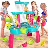 VATOS Sand Wassertisch für Kleinkinder, 3-Tier-Mädchen Sand Tabelle Wasser...