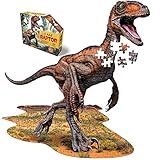 Madd Capp 884016 Shape Puzzle Junior, Konturpuzzle Velociraptor, 100 Teile, für...