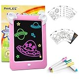 PHYLES Magic Drawing Pad, LED Zaubertafel Kinder 3-12 Jahre, enthält 19 Drawing Maltafel...