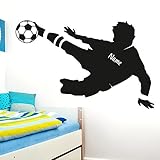 Wandaro Wandtattoo Fußballspieler Wunschname I schwarz (BxH) 91 x 58 cm I Fußball...