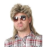 Männer Blonde Vokuhila 80er Mullet Perücke Herren Lang Synthetische Haare Cosplay...