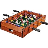 GAMES PLANET Mini-Tisch-Kicker Tischfussball „Dundee“, helles Holzdekor, Maße:...