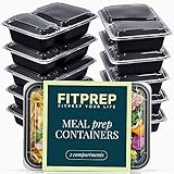 FITPREP® Original 2-Fach Meal Prep Boxen im praktischen 10er Pack - inkl. Ebook...