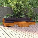 Tidyard 7-TLG.Garten-Lounge-Set mit Kissen Gartenmöbel Set Outdoor Lounge Sofa...