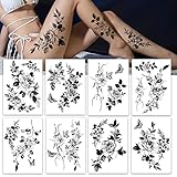 Temporäre Tattoos Hand bemalt große Rosen, Blumen, Frauen sexy und schöne...