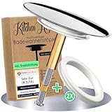 Kitchen Helpis® Edler Badewannenstöpsel universal, ⌀ 72mm Stöpsel, rostfrei, für...