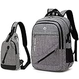 FENGDONG Großer Laptop-Rucksack, 43,9 cm (17,3 Zoll), wasserdicht, für Reisen und...