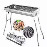 Barbecue Outdoor Barbecue Grill Edelstahl Klappbarbeque Grill BBQ Holzkohlegrill Tragbarer...