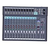 Btuty Audio Mixer BT 12-Kanal- Eingebaute 16 DSP-Effekte BT-Verbindung...