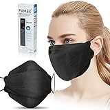 FAMEX 30 Stück FFP2 Masken Schwarz CE zertifiziert Atemschutzmaske Fisch Maske Fischform...