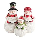 Ideen mit Herz Deko-Figur, Schneemannfamilie, 13cm x 14cm x 10cm