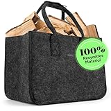 lamounia - Kaminholztasche Filztasche groß - 35L Volumen - 43x30x27cm + gratis...