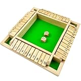 EACHHAHA Shut The Box -4-Spieler-Klassisches, klappbrett Spiel, würfelspiel,...