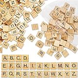 Oulesvte 100 Stück Scrabble buchstaben holz a bis Z Puzzle, Holz Fliesen mit...