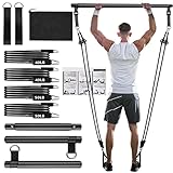 Qicool Pilates bar Set, Einstellbarer Pilates Bar mit 4 Resistances Bands（40...