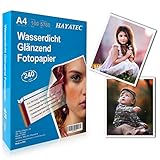 100 Blatt Fotopapier A4 hoch glänzend tintenstrahldrucker 240g/m² fotopapier Fotokarten...