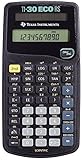 Texas Instruments TI 30 ECO RS Taschenrechner (10-stellige Display, solarbetrieben, Blauer...