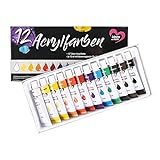 Ideen mit Herz Acrylfarben-Set mit 12 Tuben à 12 ml, 12 Farben, Studio-Qualität |...