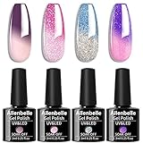 Allenbelle UV Nagellack Thermo Set 4 Farben Mit Geschenkbox,Gel Nagellack Farbwechsel...