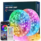 Bonve Pet LED Strip10m(2×5m), RGB LED Streifen, Farbwechsel LED Lichterkette mit 16 Mio....