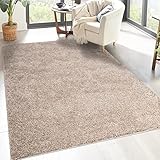 carpet city Shaggy Hochflor Teppich - 160x230 cm - Sand-Beige - Langflor...