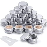 20 Stück Aluminium Leer Döschen Rund Reise Cremedose Tiegel für Creme Lotion...