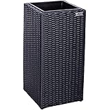 STILISTA® Poly-Rattan Blumentopf 63x30x30 cm inkl. Innentopf und Wasserablauf,...