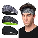 LATTCURE Sport-Stirnband 3 Pack, Herren Stirnband, Schweißband, Stirnband Anti...