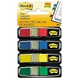 Post-it Index Flags schmal, Packung mit 4 Spendern, 35 Blatt pro Spender, 11, 9 mm x 43, 2...