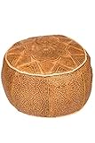 Orientalischer runder Pouf aus Leder ø 40cm Rund 25cm Hoch inklusive Füllung |...