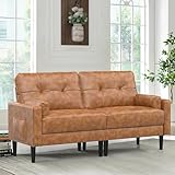 Aotumm Ciort Sofa 2 Sitzer, Modernes Sofa Dicken Polstern, 2 Kissen, Bequemes Ledersofa...