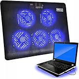 Retoo Laptop Kühlpad mit 5 Lüfter Led 12-15 Zoll Cooling Pad für Verhindere...